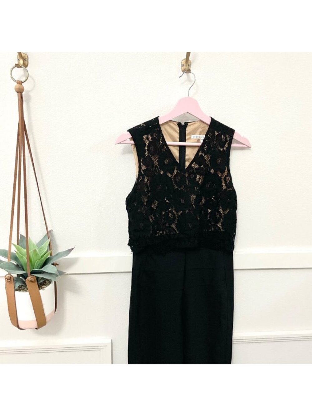 Veronica Beard Wright Black Lace Top Jumpsuit 4 Dark Feminine Romantic - Picture 2 of 7